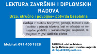 Lektura završnih i diplomskih radova – brzo, stručno i povoljno!