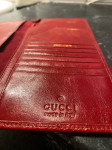 Vintage GUCCI red leather passport holder wallet
