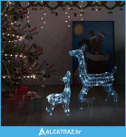 Akrilna obitelj sobova božićni ukras 160 LED ledeno bijela - NOVO