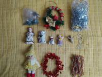 Božićni ukrasi - adventski vijenac, trake, figurice 12kom