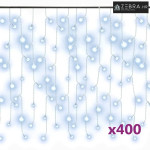 LED zavjesa sa sigama 10 m 400 LED hladne bijele 8 funkcija - Hladna b