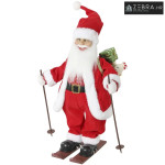 Pjevajući Djed Mraz Skijaš, 66 cm, animirana stojeća božićna figura sa