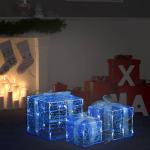 Ukrasne akrilne božićne kutije za poklone 3 kom hladne bijele - NOVO