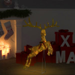 Ukrasni božićni leteći sob zlatni 120 LED žarulja topli bijeli - NOVO