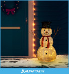 Ukrasni božićni snjegović s LED svjetlom luksuzna tkanina 90 cm - NOVO