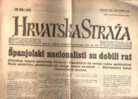 Hrvatska straža. Dva broja iz 1937. godine. H.K.A.D. "Domagoj"