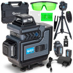 Križni laserski nivelir 360° 4D sa zelenim linijama + stativ + kofer