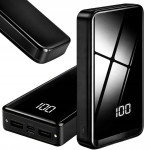 20000mAh prijenosna LED baterija i 4x USB powerbank LCD crni