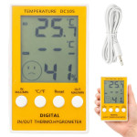Digitalni LCD termometer vlagomer zunanja sonda rumen