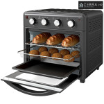 Mini pećnica, friteza na vrući zrak, 90-230°C, 7 programa, pribor, crn
