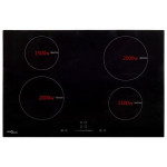 vidaXL Indukcijska ploča za kuhanje s 4 plamenika staklena 77 cm 7000W