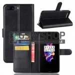 Kožna torbica futrola OnePlus 5 wallet Litchi crna