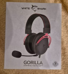 White shark Gorilla gaming headset, black/red
