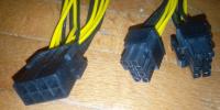 8 Pin Female to 2X 8Pin Male (6+2) Extention Power Cable