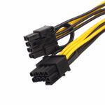 Kabel napajanja Molex 4 pinski na PCI-e 8 pinski (6+2), 20cm, crni