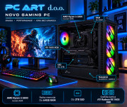 NOVO GAMING PC, AMD Ryzen 5 5500, SSD, RAM, RX 7600 8GB
