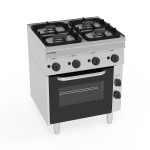 Plinski štednjak 4 kola, 700x650x850mmH, 17 kW + konvekcijska pećnica
