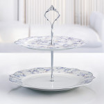 ETAŽER 2 NIVOA LILAC HARMONY PORCULAN NEW BONE C. 27 + 21 cm - VALOVIT