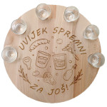 OKRETNA DASKA fi 34 cm SA 6 ČAŠICA I GRAVUROM Uvijek spremni za još