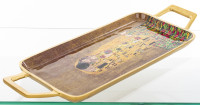 Pladanj metalni sa ručkicama 49x18cm Gustav Klimt