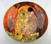 Tanjur, stakleni, duboki, Gustav Klimt, Poljubac