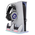 Stalak za PS5 s punjačem za kontrolere i hlađenjem White Shark Kimura