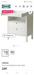 Stol za previjanje/komoda, bijela - IKEA + podloga za previjanje