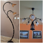 Komplet podna lampa i luster.