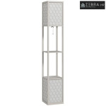 Podna lampa modernog dizajna, 2 police, prekidač s lancem, 26 cm x 26