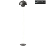 Podna lampa, okruglo sjenilo, nožni prekidač, dugi kabel, elegantan iz