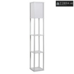 Podna lampa s policama, drvena, 26 x 26 x 160 cm, za dnevni boravak/sp