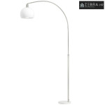 Podna lampa, zakrivljena glava, nožni prekidač, mramorna baza, plastič