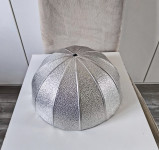 Unikat - ručni rad - širm - kišobran srebrne boje od aluminija sa tek