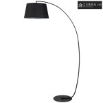 Zakrivljena podna lampa s tkaninskim sjenilom, metalna, 105x47x190 cm,