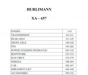 Hurlimann XA 657 - Katalog delova