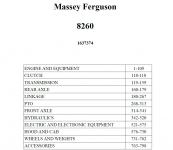 Massey Ferguson 8260 - Katalog dijelova