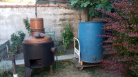 Bakreni kazan za rakiju 100 l s mješalicom + hladnjak 180 l + NOVA peć