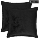 Presvlaka za jastuk 2 kom. HOUTEN Crna 45 x 45 cm Flanel - Dizajn s pa