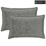 Presvlaka za jastuk 2 kom. HOUTEN Tamnosiva 50 x 80 cm Flanel - Dizajn