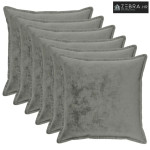 Presvlaka za jastuk 6 kom. HOUTEN Tamnosiva 60 x 60 cm Flanel - Dizajn