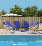 Ručnici za plažu 6 kom plavi 60 x 135 cm od tkanine 400 GSM - NOVO