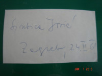 autogram Ljubica JOVIĆ - glumica iz 1961