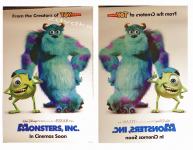 kino plakat MONSTERS INC iz 2001 -Čudovišta iz ormara -John Goodman