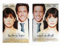 kino plakat TWO WEEKS NOTICE iz 2002 -Dva tjedna za ljubav -Hugh Grant