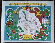Originalni plakat vinskih regija Francuske iz 1950-tih