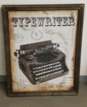 Pisaći stroj - vintage uramljen i ustakljen plakat