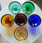 ČAŠE U BOJI RUČNO OSLIKANE EMAJLOM MURANO VENECIJA 1950.