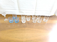 Čašice za rakiju - različite + jedna kristalna na stalku