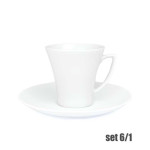 ŠALICE ZA KAVU PORCULAN 6/1 180 mL - HAPPA / PULASKI - BIJELE