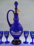 SERVIS ZA LIKERE - KOBALTNO STAKLO 1950.